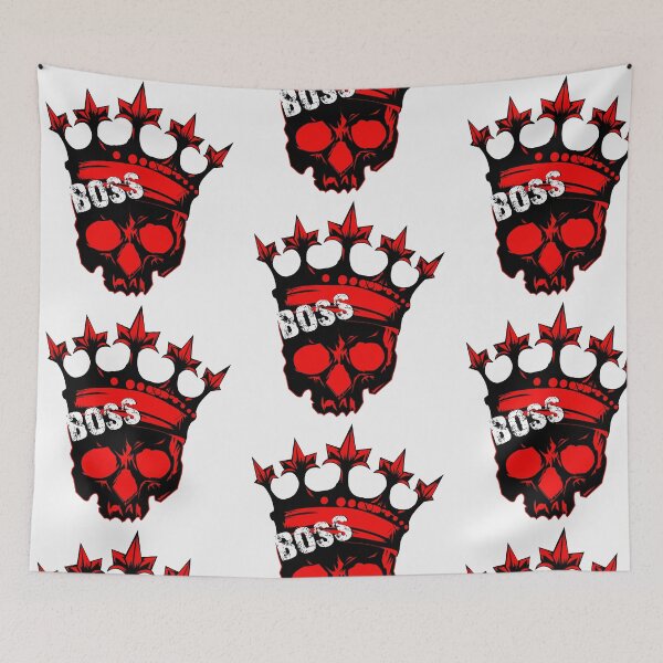 Item preview, boss, skull, king, skull king, pirate, comic, red, pimp, beast, college designed and sold by SavageLegion.