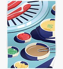 Night in Seoul - Korean BBQ Poster