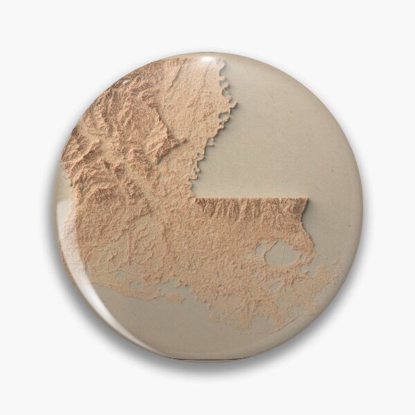 Item preview, Louisiana Shaded Relief Map 3D digitally-rendered designed and sold by ThinkAboutMaps.