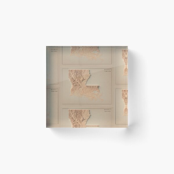 Item preview, Louisiana Shaded Relief Map 3D digitally-rendered designed and sold by ThinkAboutMaps.