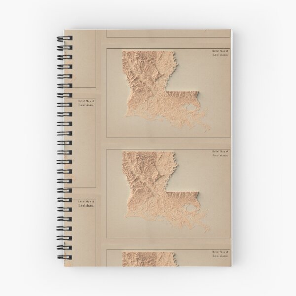 Item preview, Louisiana Shaded Relief Map 3D digitally-rendered designed and sold by ThinkAboutMaps.