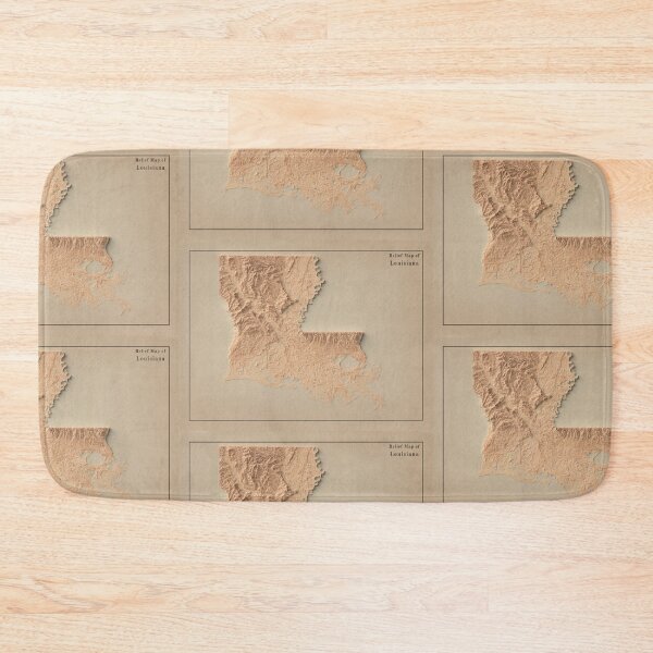 Item preview, Louisiana Shaded Relief Map 3D digitally-rendered designed and sold by ThinkAboutMaps.