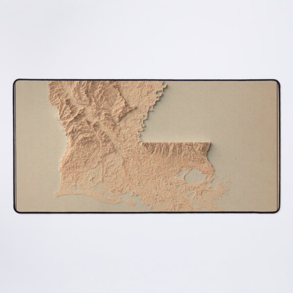 Item preview, Louisiana Shaded Relief Map 3D digitally-rendered designed and sold by ThinkAboutMaps.