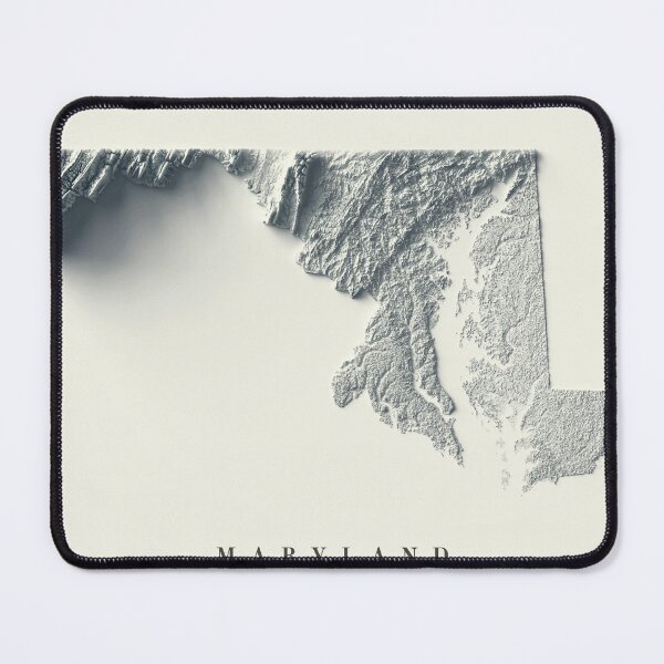 Item preview, Maryland Shaded Relief Map 3D digitally-rendered designed and sold by ThinkAboutMaps.