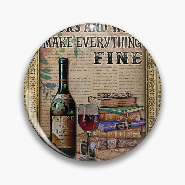 Item preview, Retro Books And Wine Make Everything Fine designed and sold by HelmaNowak.