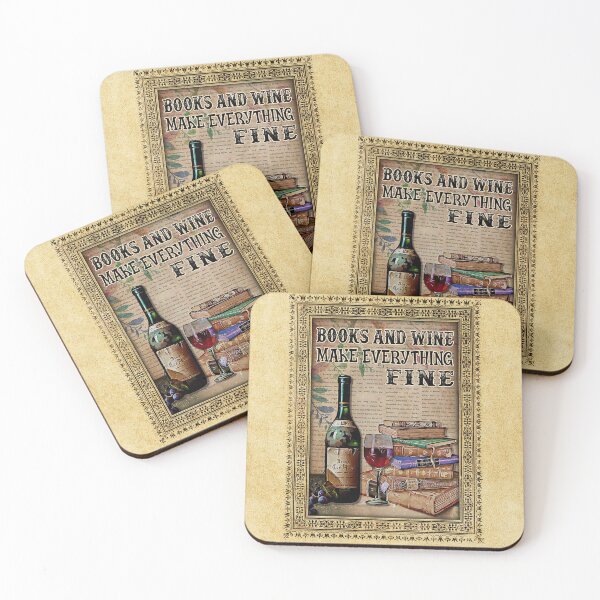 Item preview, Retro Books And Wine Make Everything Fine designed and sold by HelmaNowak.