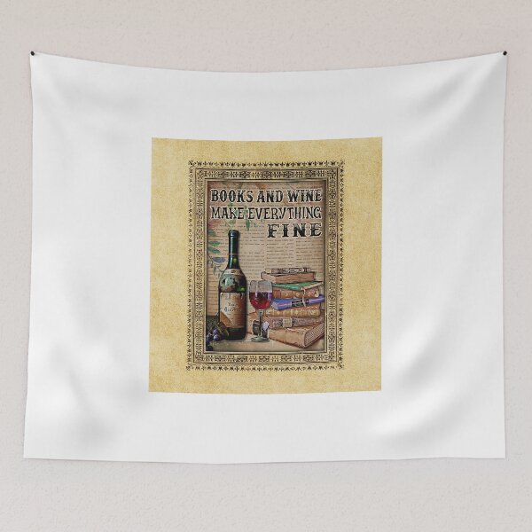 Item preview, Retro Books And Wine Make Everything Fine designed and sold by HelmaNowak.