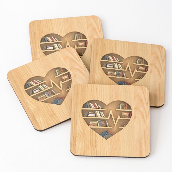 Item preview, Book Lovers Heart Wood Style Book Library designed and sold by HelmaNowak.