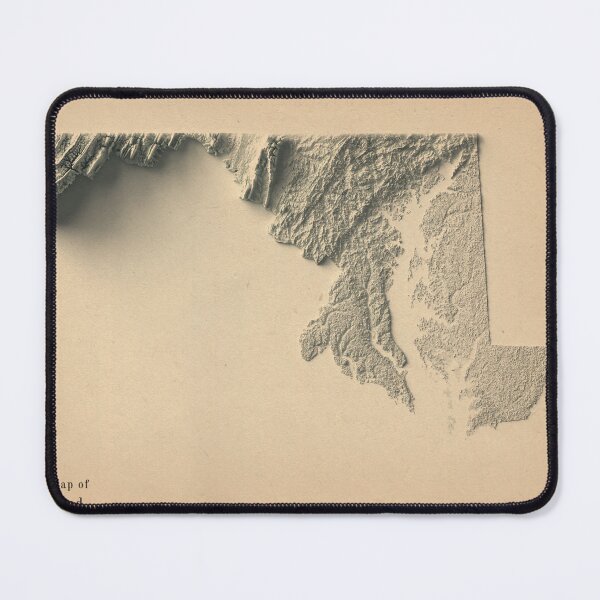 Item preview, Maryland Shaded Relief Map 3D digitally-rendered designed and sold by ThinkAboutMaps.