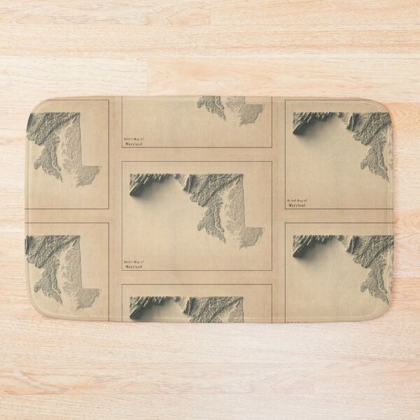 Item preview, Maryland Shaded Relief Map 3D digitally-rendered designed and sold by ThinkAboutMaps.