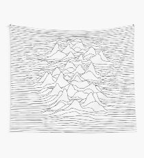 Black and white graphic - sound wave illustration - white Wall Tapestry