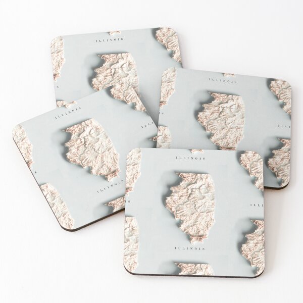 Item preview, Illinois Shaded Relief Map 3D digitally-rendered designed and sold by ThinkAboutMaps.
