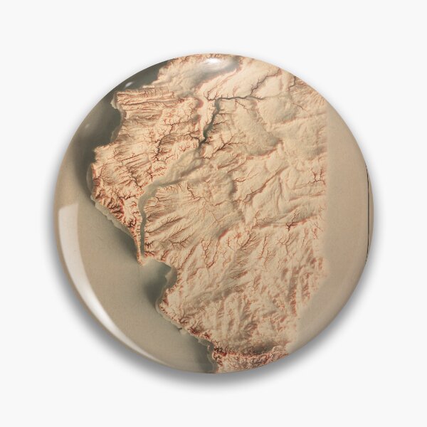 Item preview, Illinois Shaded Relief Map 3D digitally-rendered designed and sold by ThinkAboutMaps.