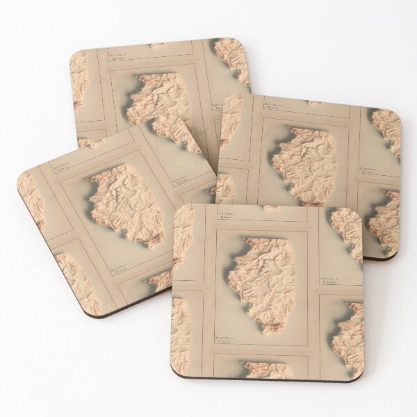 Item preview, Illinois Shaded Relief Map 3D digitally-rendered designed and sold by ThinkAboutMaps.