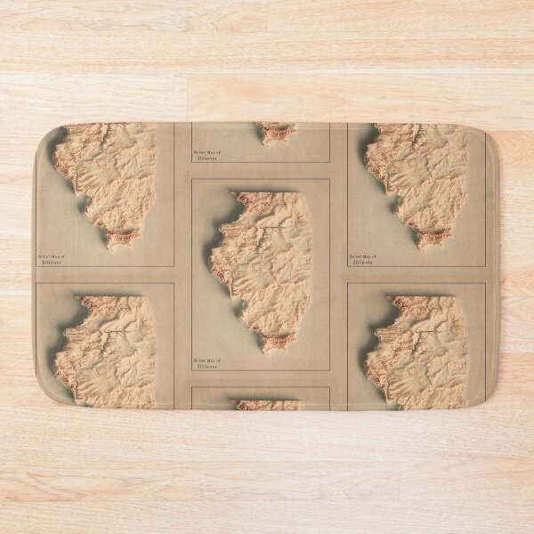 Item preview, Illinois Shaded Relief Map 3D digitally-rendered designed and sold by ThinkAboutMaps.