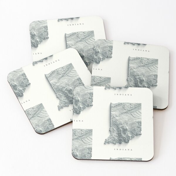 Item preview, Indiana Shaded Relief Map 3D digitally-rendered designed and sold by ThinkAboutMaps.