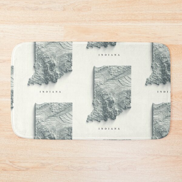 Item preview, Indiana Shaded Relief Map 3D digitally-rendered designed and sold by ThinkAboutMaps.