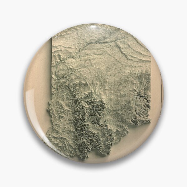 Item preview, Indiana Shaded Relief Map 3D digitally-rendered designed and sold by ThinkAboutMaps.