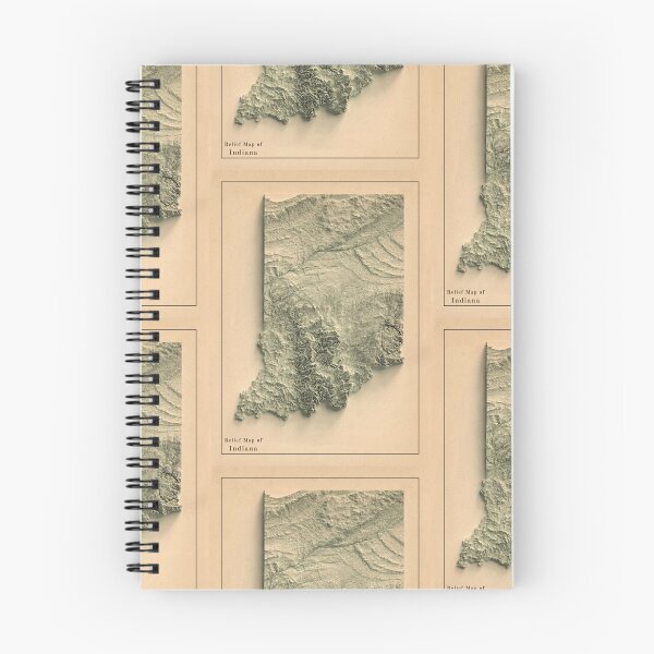 Item preview, Indiana Shaded Relief Map 3D digitally-rendered designed and sold by ThinkAboutMaps.