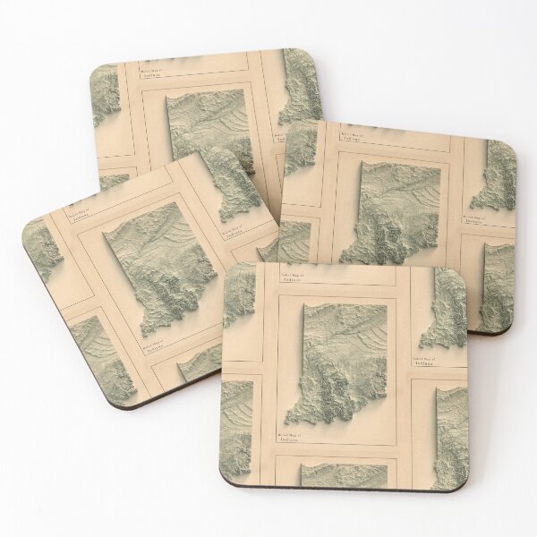 Item preview, Indiana Shaded Relief Map 3D digitally-rendered designed and sold by ThinkAboutMaps.