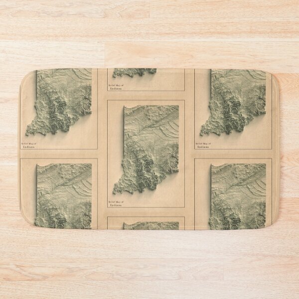 Item preview, Indiana Shaded Relief Map 3D digitally-rendered designed and sold by ThinkAboutMaps.
