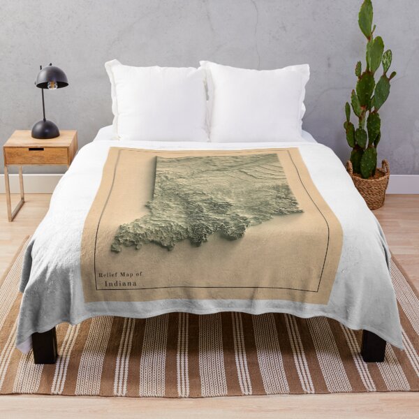 Item preview, Indiana Shaded Relief Map 3D digitally-rendered designed and sold by ThinkAboutMaps.