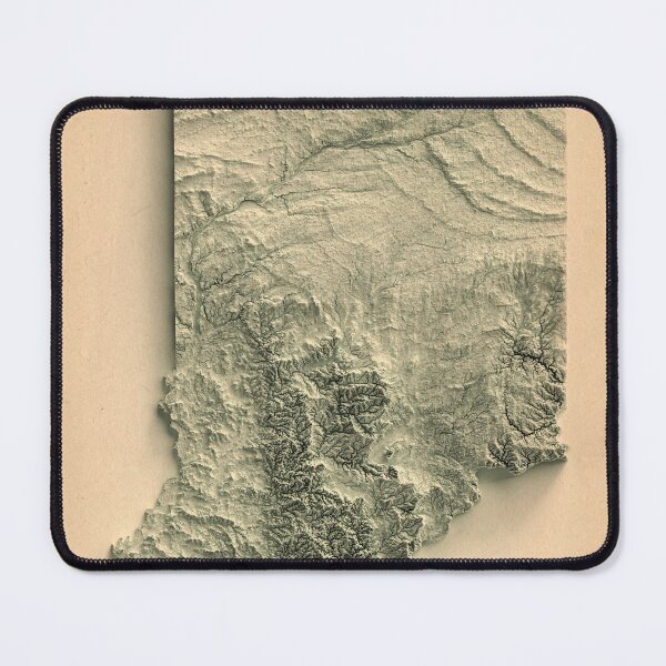 Item preview, Indiana Shaded Relief Map 3D digitally-rendered designed and sold by ThinkAboutMaps.