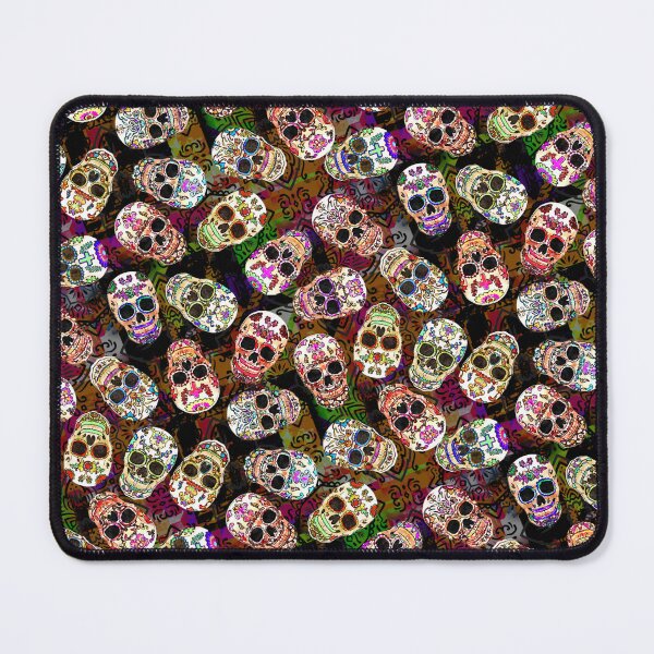 Artikelvorschau, Buntes Zuckerschädel-Muster, für Halloween-Tag des toten nahtlosen Designs und gefüllter Trick oder Tequila entworfen und verkauft von jamie Omahen.