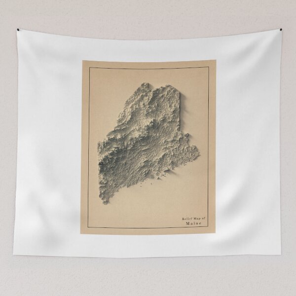 Item preview, Maine Shaded Relief Map 3D digitally-rendered designed and sold by ThinkAboutMaps.