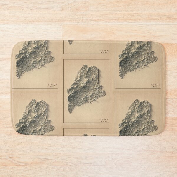 Item preview, Maine Shaded Relief Map 3D digitally-rendered designed and sold by ThinkAboutMaps.