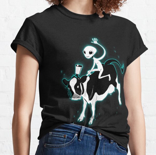 Alien Abducting Cow Classic T-Shirt