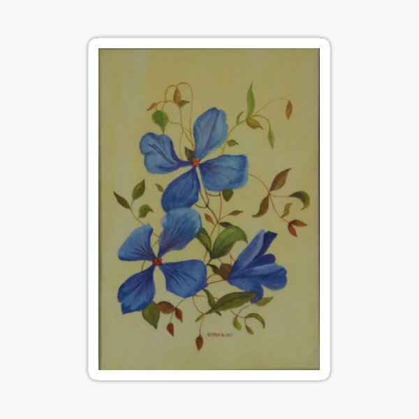 Clematis Watercolour Sticker