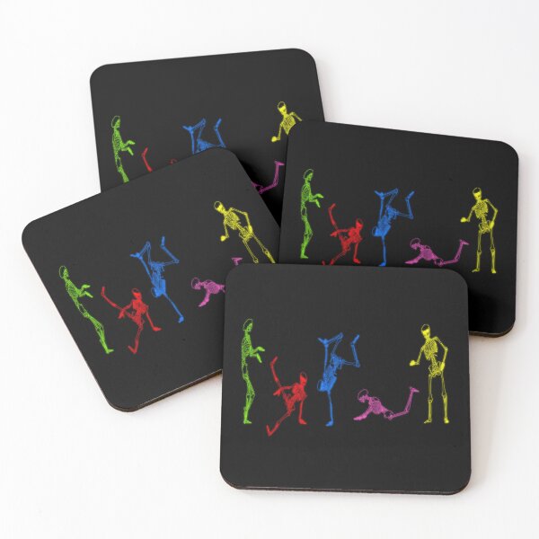 Item preview, Funny Neon Old School 80s Retro Break Dancing Skeletons  designed and sold by Bored Imagination .