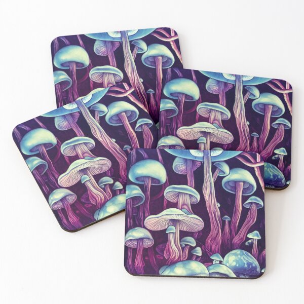 Item preview, Purple Mushrooms - Illustrated Beautiful Foresty Shrooms designed and sold by RottingDreams.
