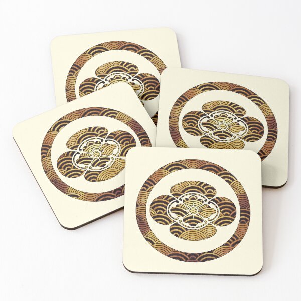Item preview, Maruni Mokko Kamon in Gold Seigaiha Pattern designed and sold by Takeda-art.