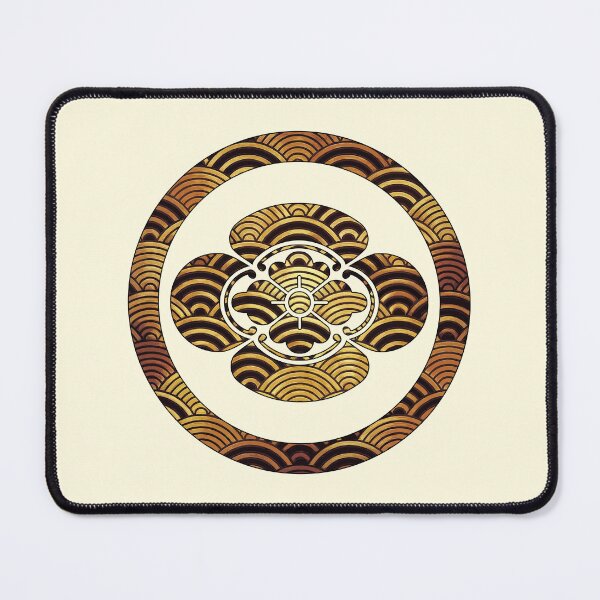 Item preview, Maruni Mokko Kamon in Gold Seigaiha Pattern designed and sold by Takeda-art.
