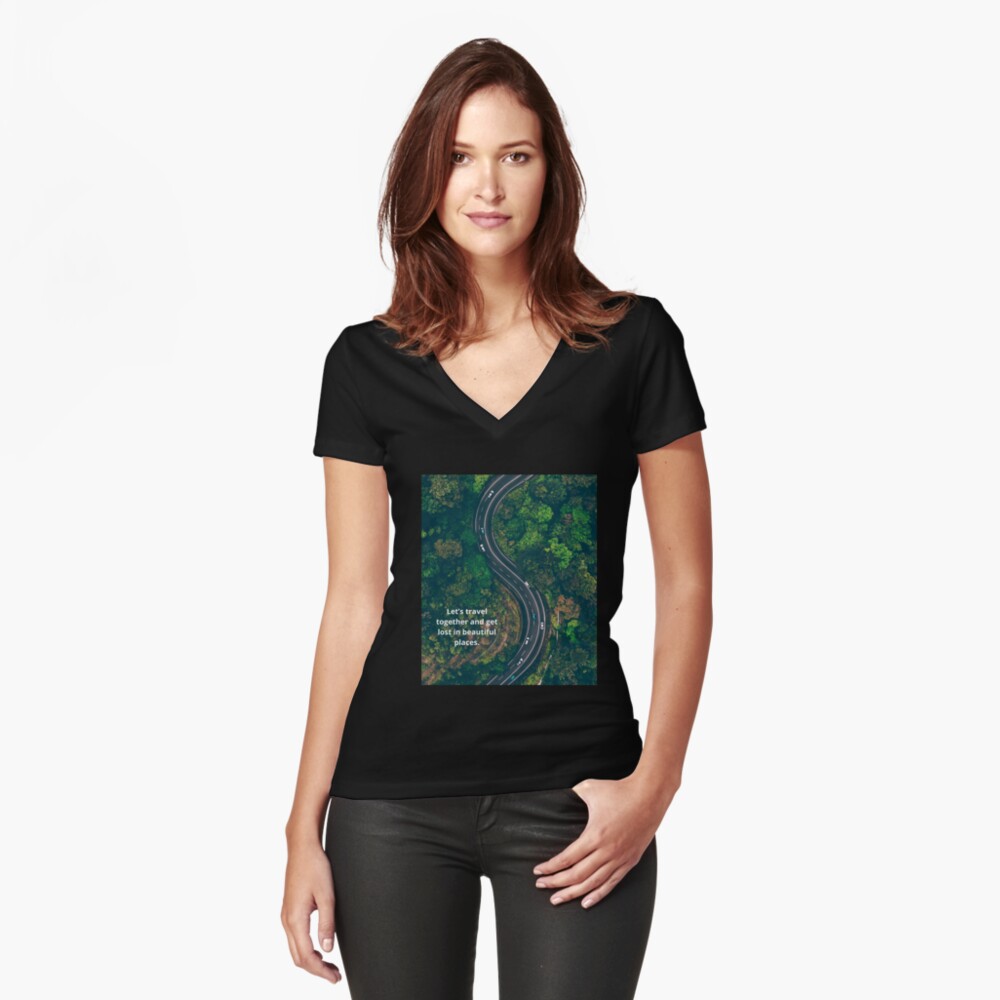 Item preview, Fitted V-Neck T-Shirt designed and sold by zubiaqureshi.