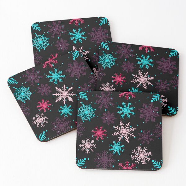 Item preview, colored snowflakes falling in winter designed and sold by huape.