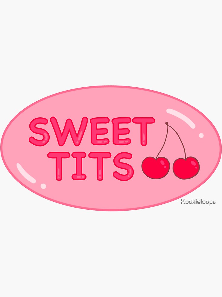"Sweet Pink and Red Cherry Tits " Sticker for Sale by Kookieloops