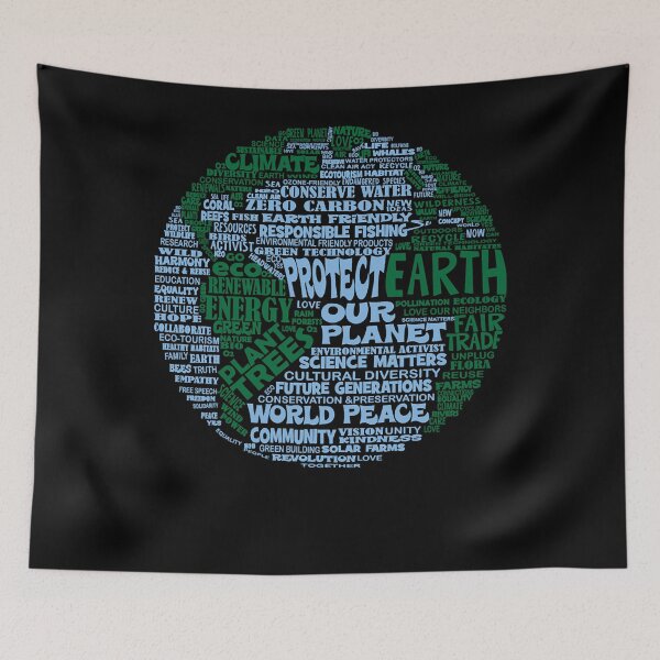 Item preview, Protect Earth - Blue Green Words for Earth  designed and sold by NAMEAJUANITA.