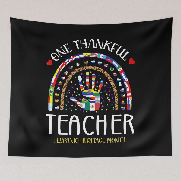 Item preview, One Thankful Teacher funny colorful vintage thanksgiving cute designed and sold by elizabethdawnn.