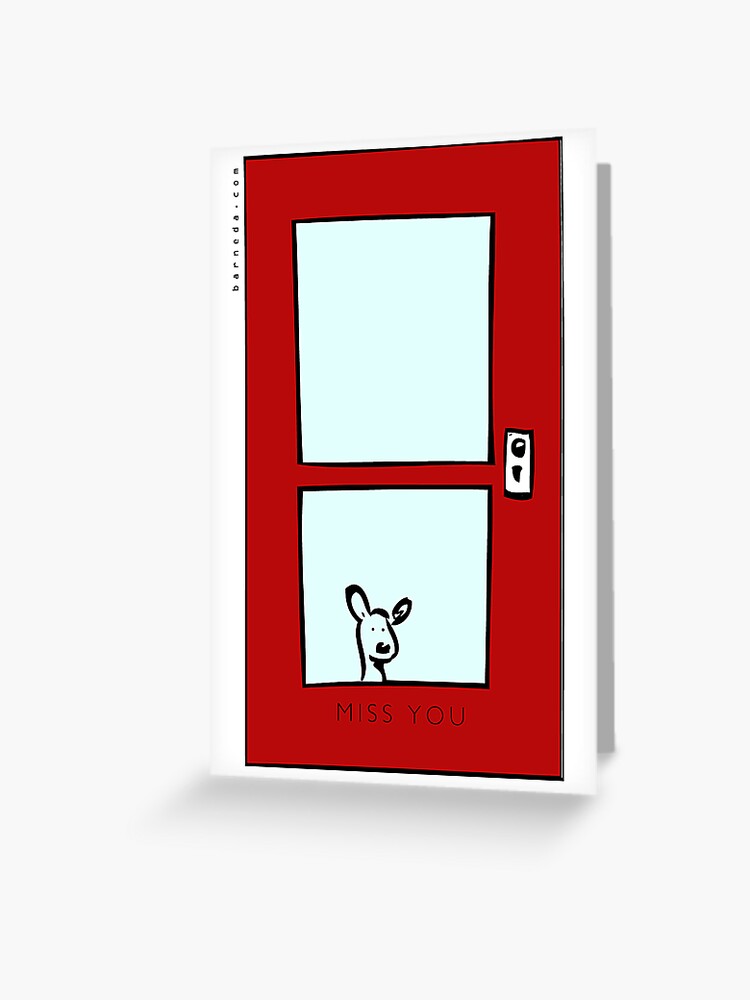 Thumbnail 1 of 2, Greeting Card, Miss You designed and sold by barneda.