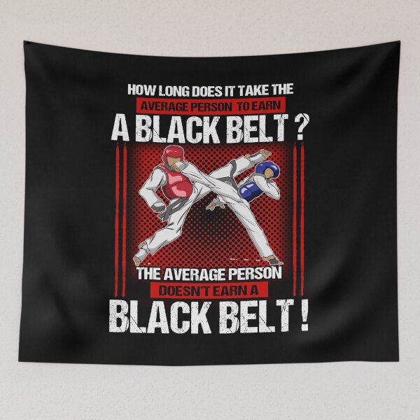 Item preview, How long does it take the average person to earn a black belt Taekwondo lover art sport player vintage  designed and sold by elizabethdawnn.