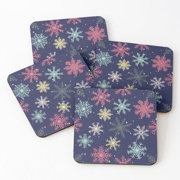 Item preview, colored snowflakes falling in winter designed and sold by huape.