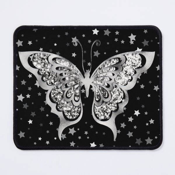Item preview, Silver Starry Glitter Butterfly Design designed and sold by mbuz90.