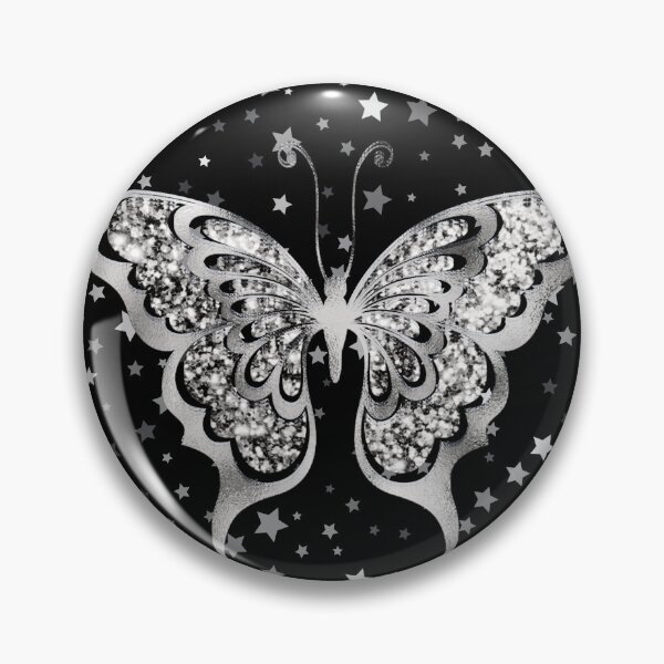 Item preview, Silver Starry Glitter Butterfly Design designed and sold by mbuz90.