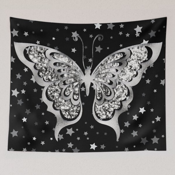 Item preview, Silver Starry Glitter Butterfly Design designed and sold by mbuz90.