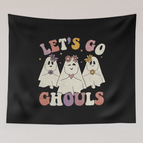 Item preview, Let's Go Ghouls Groovy Halloween Retro Floral Ghost Cute Costume  designed and sold by alenaz.