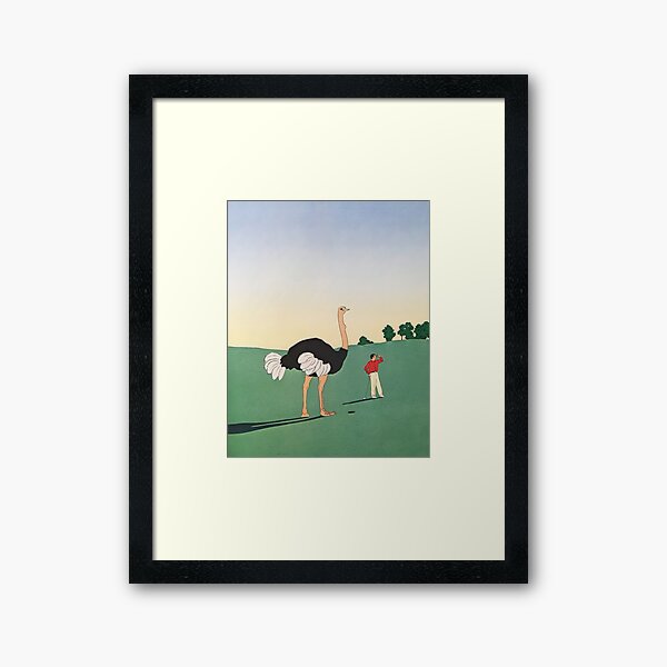Golf Ostrich Framed Art Print