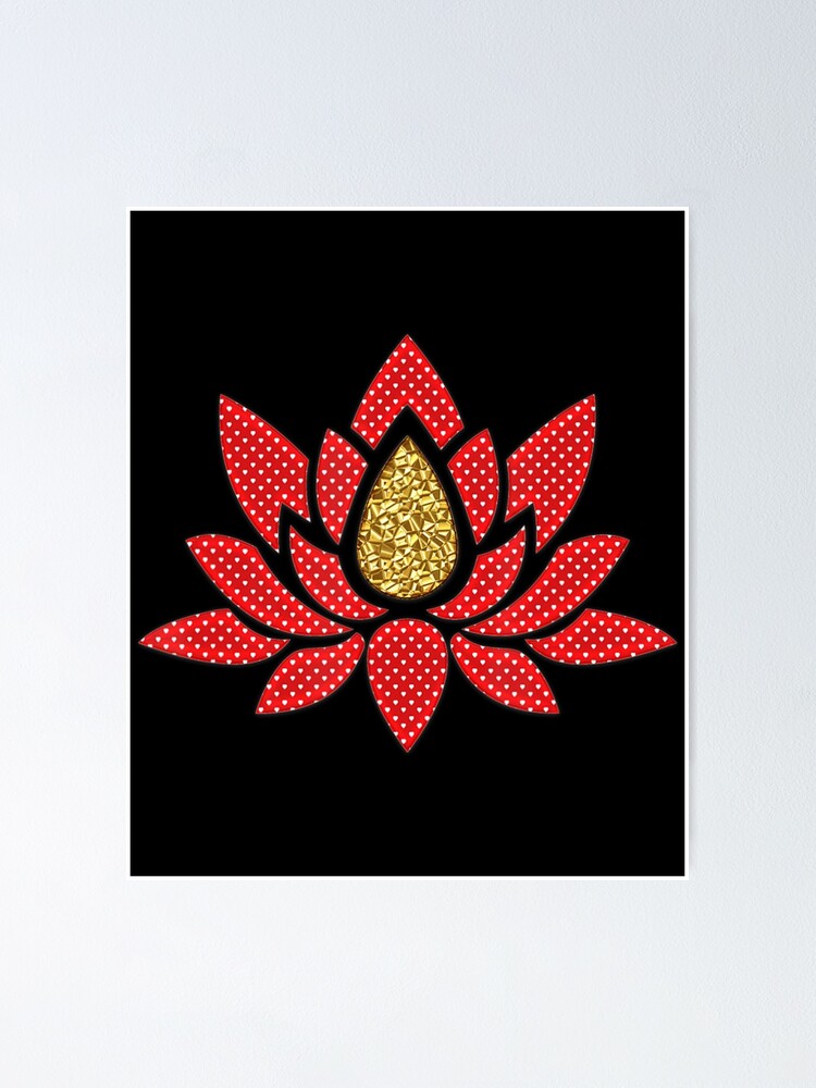 "Red Yellow Lotus Flower Spiritual Symbol Abstract Art" Poster for Sale